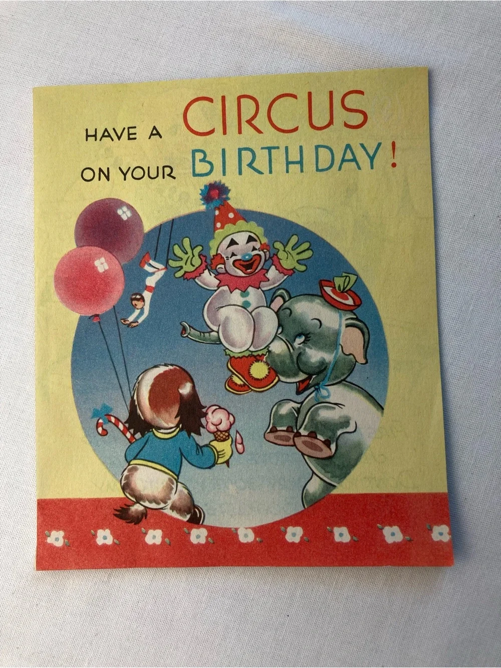 Vintage 1950's Kids Birthday Card Set - Cute Animals